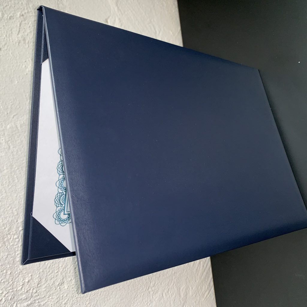 Navy Blue Leatherette Hardcover Folder